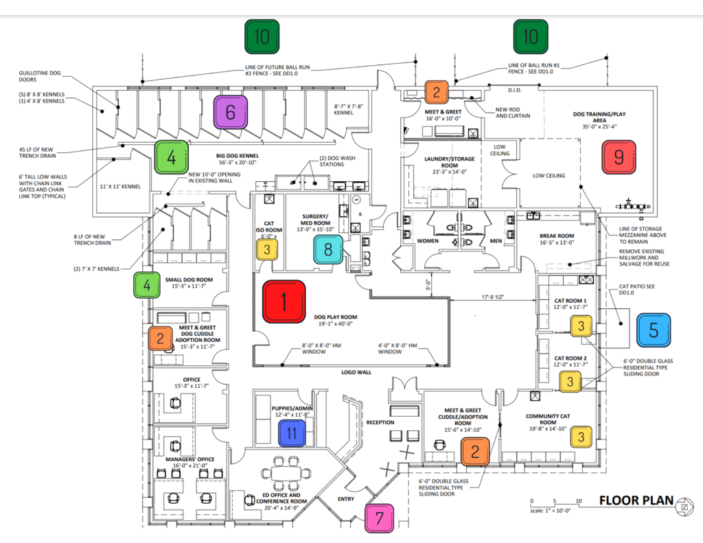 Floor Plan Numbered - Heartland Animal Shelter