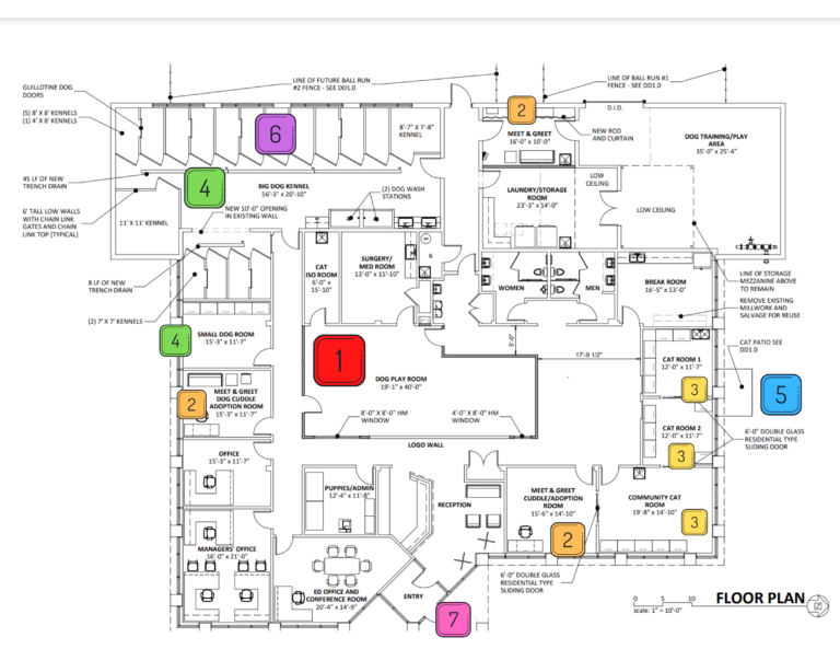 Floor Plan Numbered - Heartland Animal Shelter